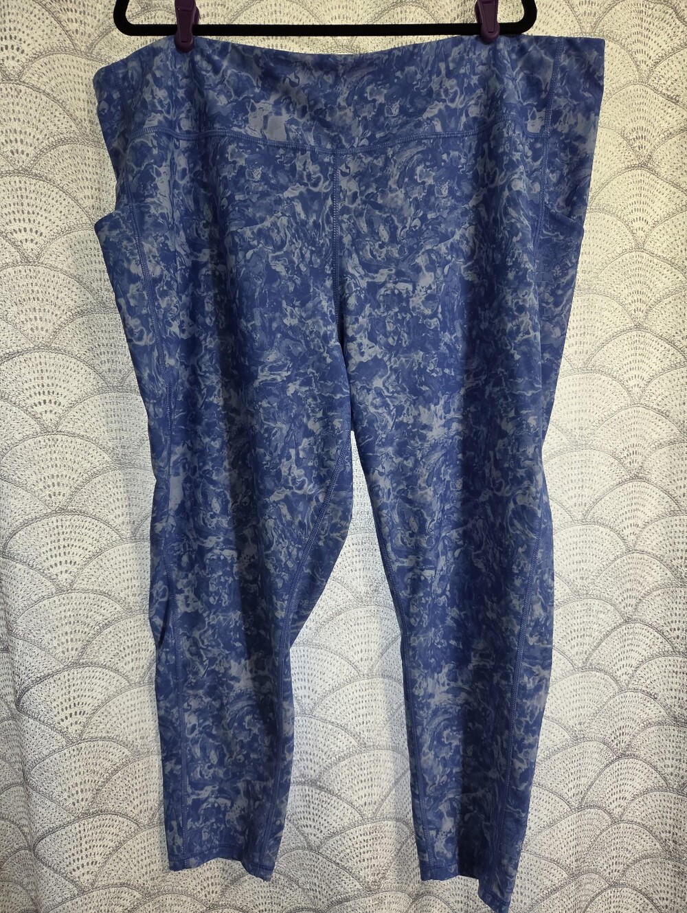 Tek Gear Blue Marble-Print Women’s 4x High-Rise Ultraatretch Workout Leggings